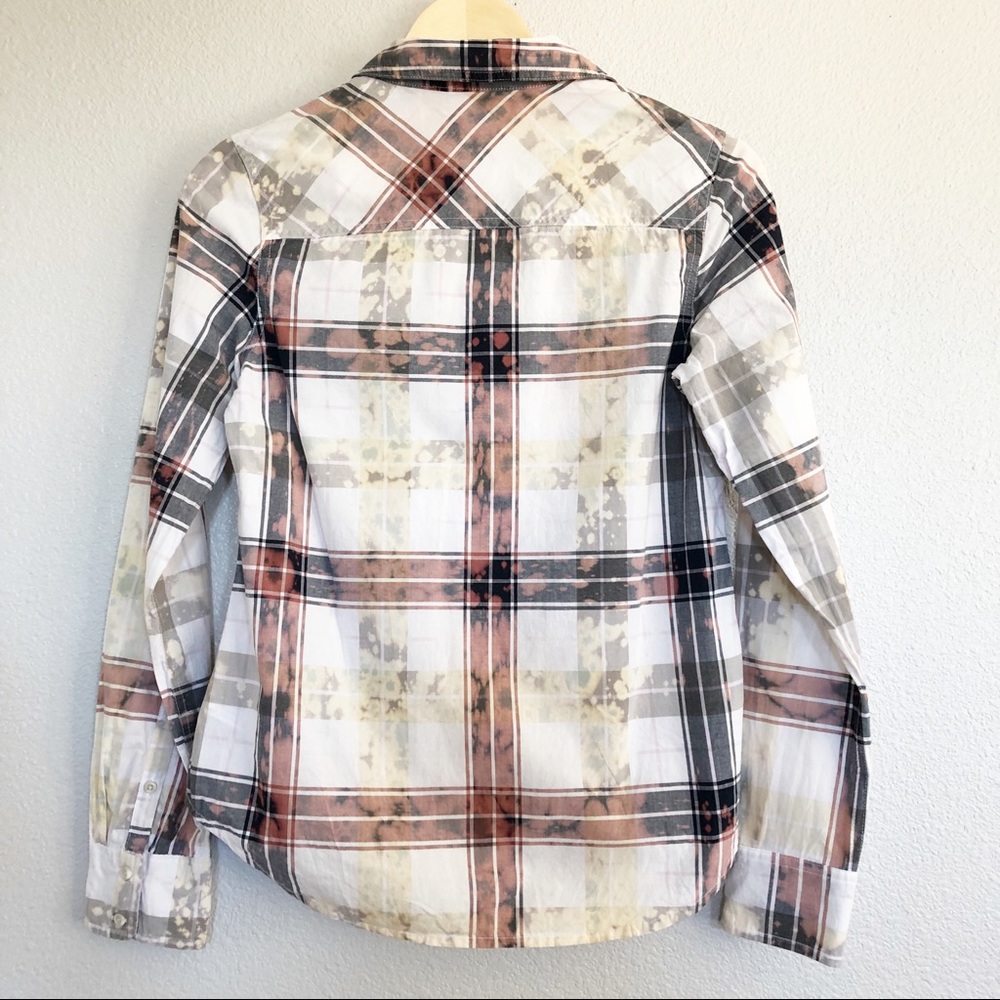 Bleached Distressed Tie Dye Gray & White Top Sz XS - Picture 5 of 7
